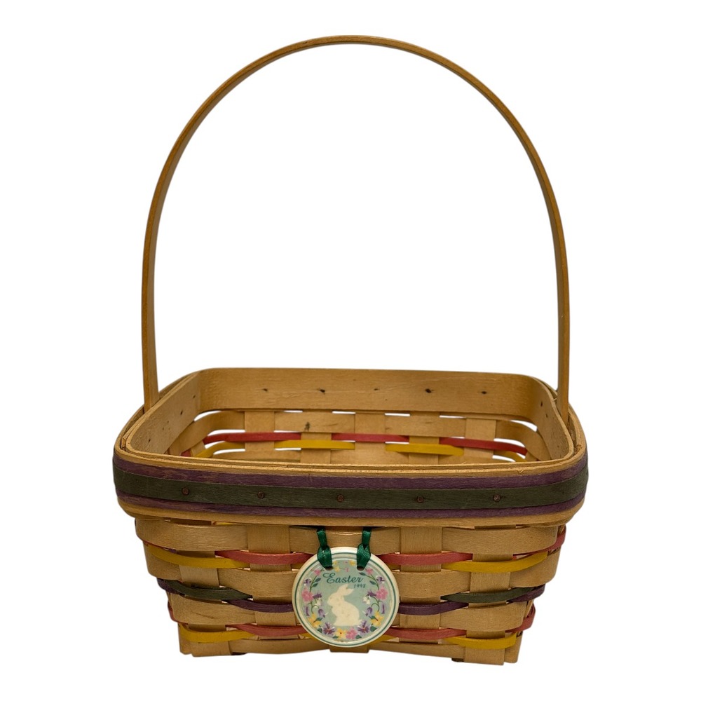 Longaberger 1998 Easter Basket 9"W x 9"L x 4"H Tie-On Ornament EUC
